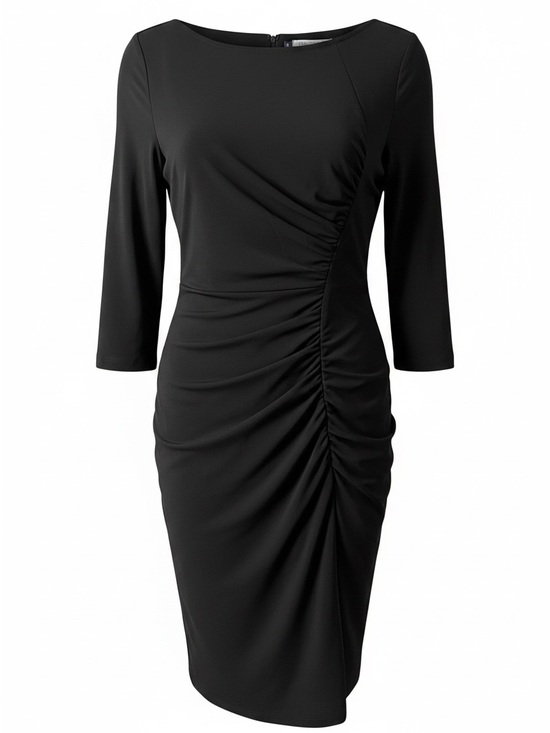Jennifer Lopez Dresses & Skirts - Jennifer Lopez Black Ruched Long Sleeve Sheath Dress